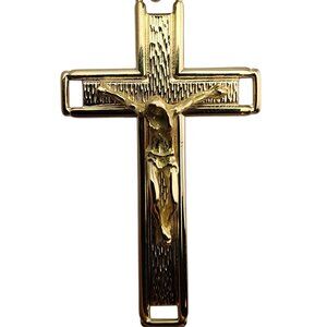 18 Karat Yellow Gold Large Crucifix Pendant #23906